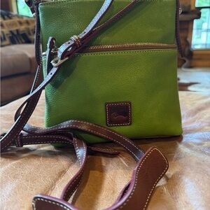 AUTHENTIC Dooney & Bourke Lime Green and Brown Crossbody